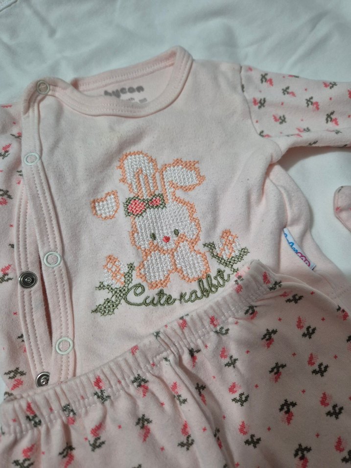 Pembe Örgü Bebek Kız Takımı Uzun Kollu - Görsel 4