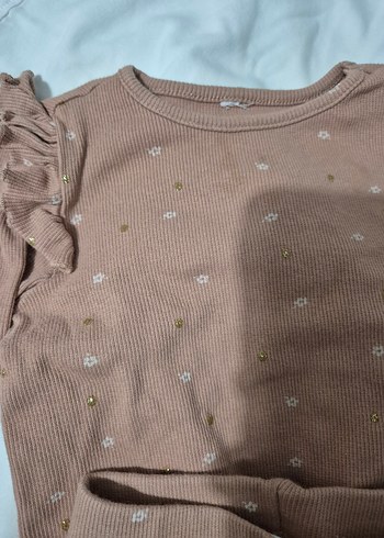 Kahverengi Kız Bebek Uzun Kollu Fırfırlı Takım - Görsel 3