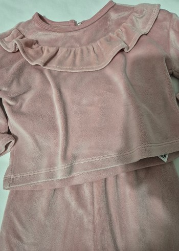 Pembe Bebek Kız Fırfırlı Uzun Kollu Takım - Görsel 3