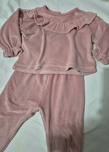 Pembe Bebek Kız Fırfırlı Uzun Kollu Takım - Görsel 2