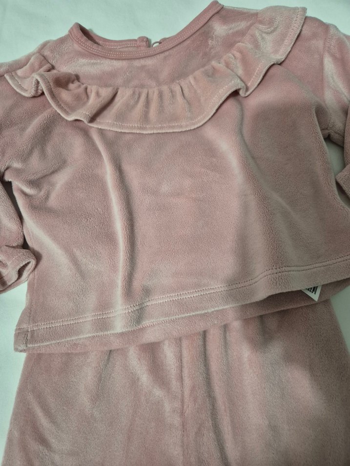 Pembe Bebek Kız Fırfırlı Uzun Kollu Takım - Görsel 3