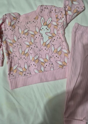 Pembe Örgü Bebek Kız Takımı Uzun Kollu - Görsel 2