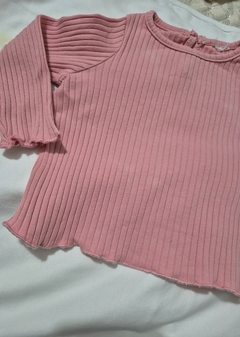 Kız Çocuk Pembe Pilili Uzun Kollu Bluz - Görsel 2