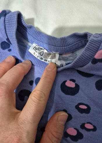 Renkli Desenli Mor Kız Çocuk Sweatshirt - Görsel 3