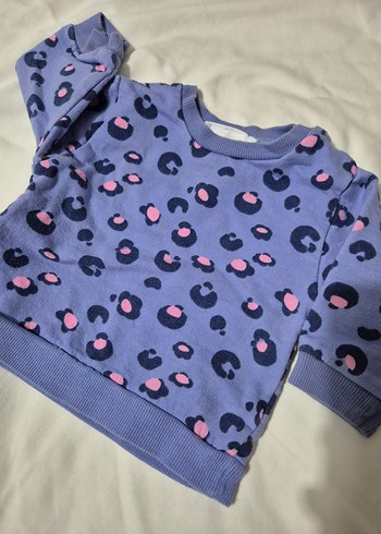 Renkli Desenli Mor Kız Çocuk Sweatshirt - Görsel 2