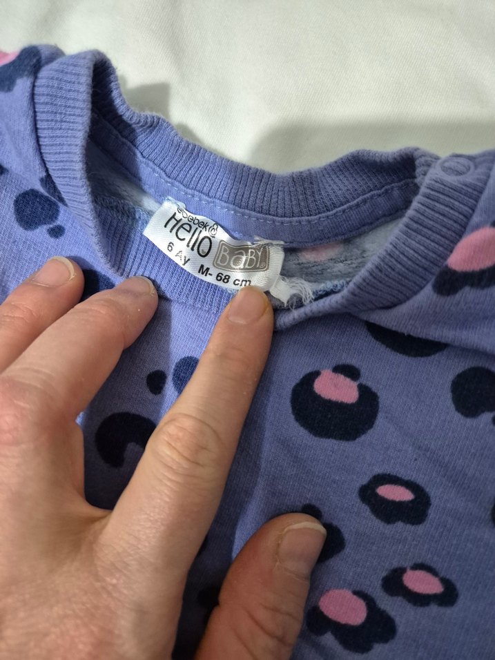 Renkli Desenli Mor Kız Çocuk Sweatshirt - Görsel 3