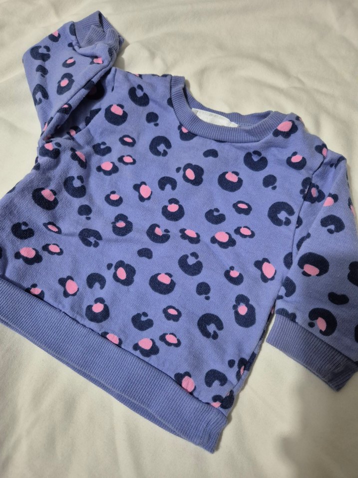 Renkli Desenli Mor Kız Çocuk Sweatshirt - Görsel 2