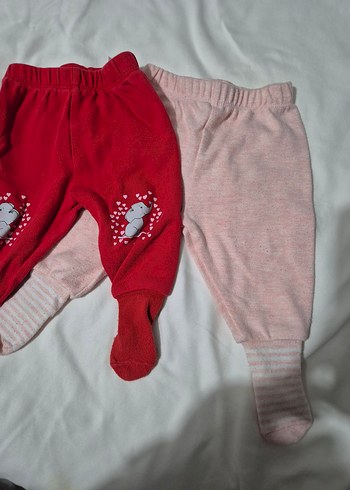 Kız Çocuk Nakışlı Kırmızı ve Pembe ayakli tayt - Görsel 3