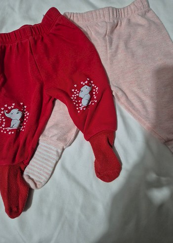 Kız Çocuk Nakışlı Kırmızı ve Pembe ayakli tayt - Görsel 2