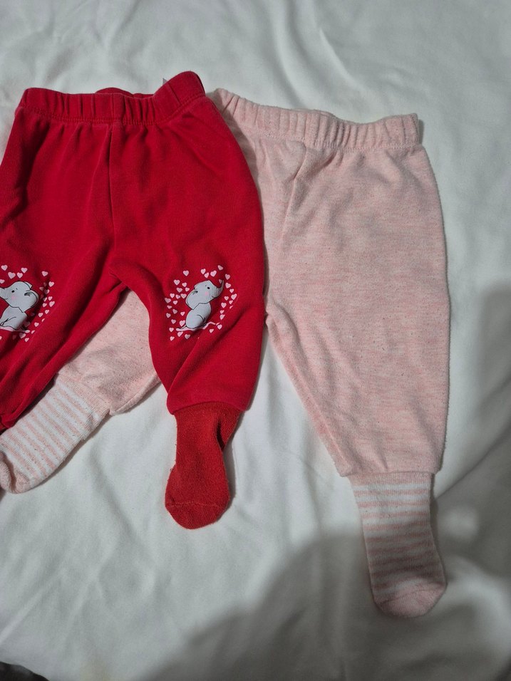 Kız Çocuk Nakışlı Kırmızı ve Pembe ayakli tayt - Görsel 3