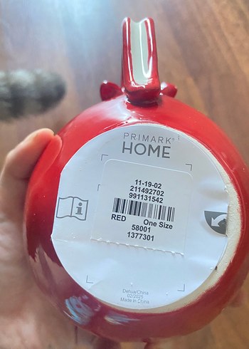 Primark Primark Kırmızı Desenli Seramik Kupa