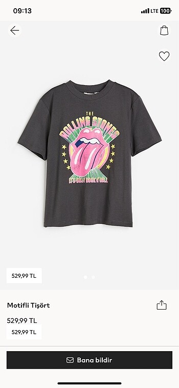 H&M rolling stones tişört
