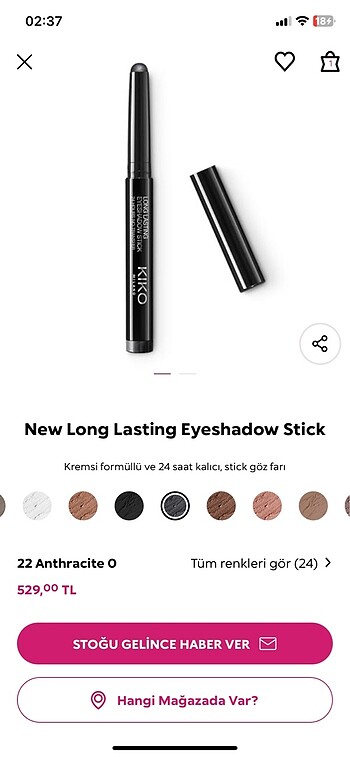 kiko stick eyeshadow (far) yeni paketli
