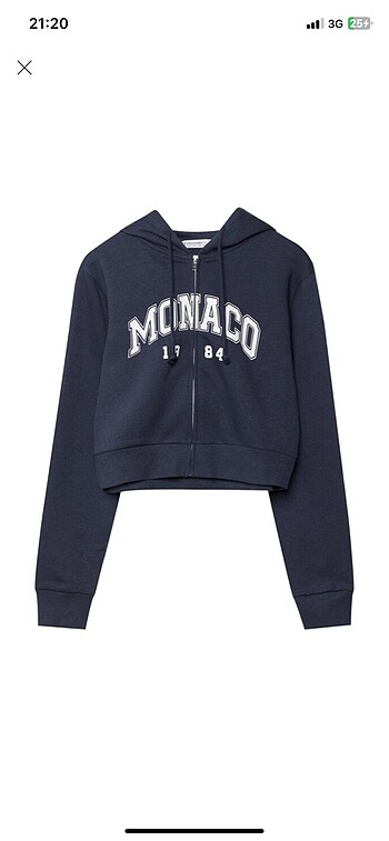 stradivarius crop fermuarlı sweatshirt