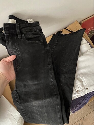 32 Beden siyah Renk stradivarius flare cropped pantolon