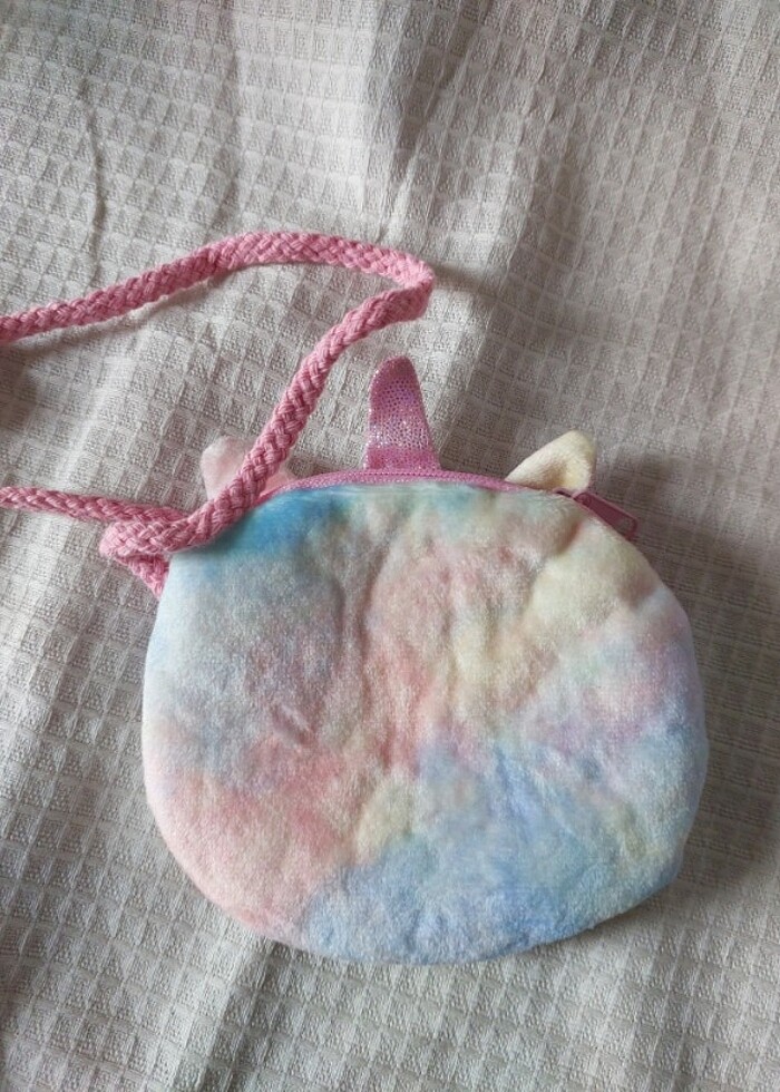 Mini kız çocuk peluş yumuşak çanta  - Görsel 2