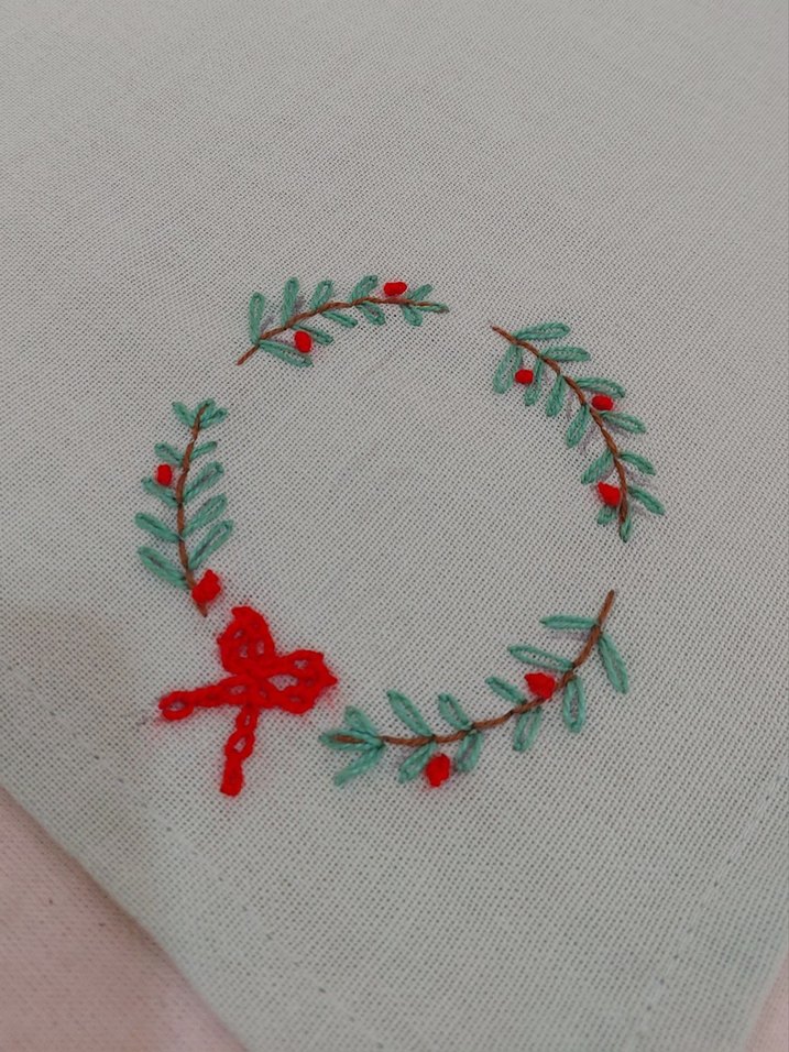 Yılbaşı Nakışlı Pastel Adaçayı rengi Amerikan Servis - Görsel 3