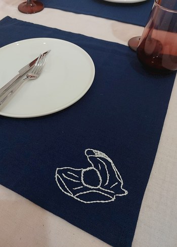 Deniz kabuğu islemeli amerikan servis - Görsel 2