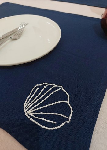 Deniz kabuğu islemeli amerikan servis - Görsel 4