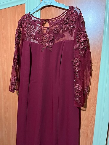 xl Beden Bordo yarım kol kısa elbise