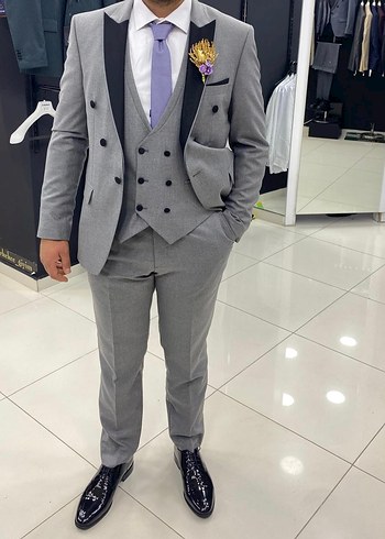 Gri Modern Klasik Damat Takımı