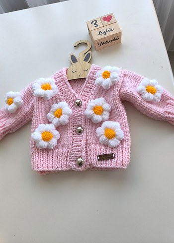 Pembe Çiçekli Hırka - Görsel 5