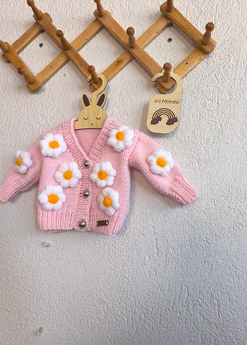 Pembe Çiçekli Hırka - Görsel 3