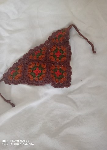 Beden kahverengi Renk Bohem Örgü Bandana