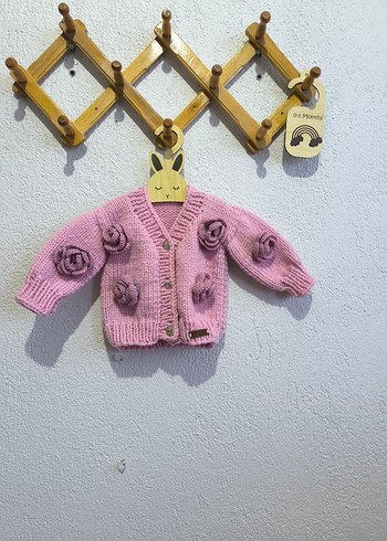 Pembe Güllü Hırka - Görsel 3