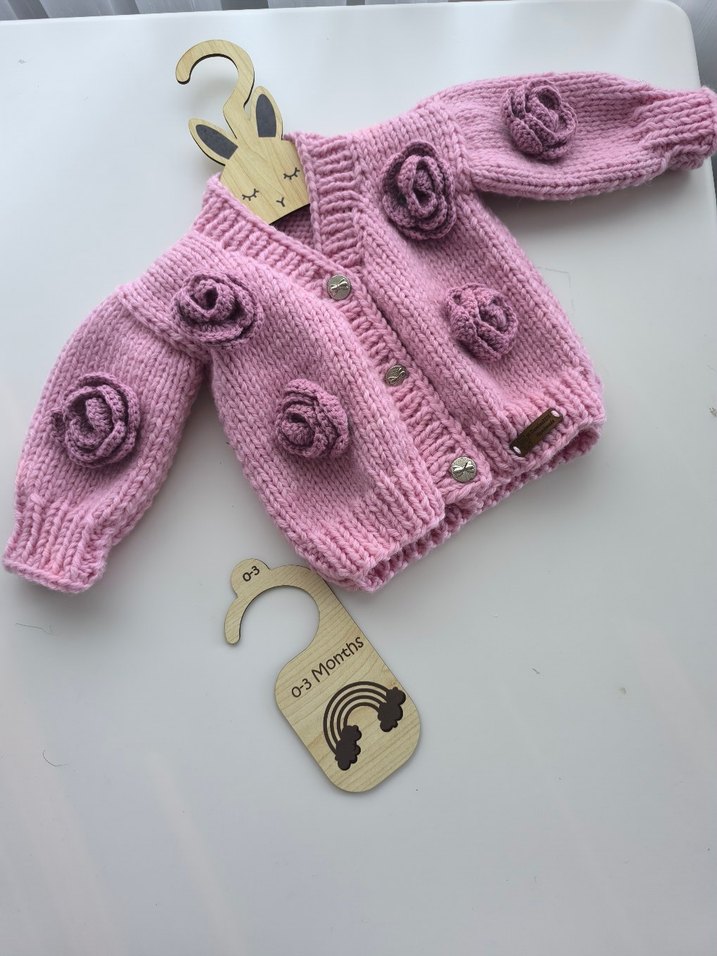 Pembe Güllü Hırka - Görsel 2