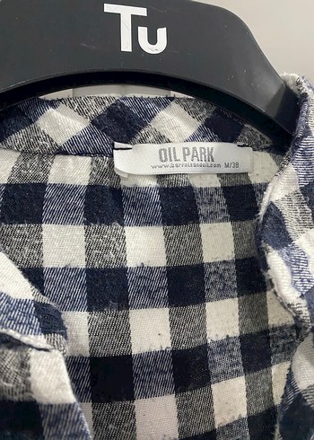 Kadın Gri Kareli Pamuklu V Yaka Gömlek - Görsel 2