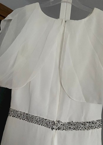 Kısa Kollu Beyaz Uzun Gelinlik - Görsel 6