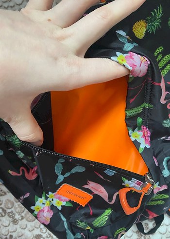 Çiçekli ve Flamingolu Renkli Çocuk Sırt Çantası - Görsel 2