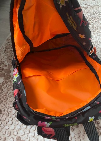Çiçekli ve Flamingolu Renkli Çocuk Sırt Çantası - Görsel 4