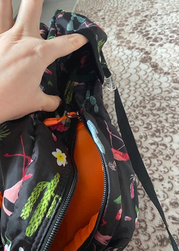 Çiçekli ve Flamingolu Renkli Çocuk Sırt Çantası - Görsel 5