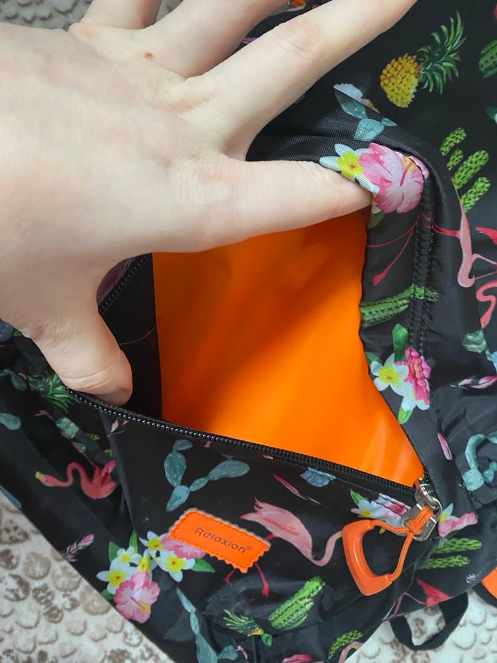 Çiçekli ve Flamingolu Renkli Çocuk Sırt Çantası - Görsel 2