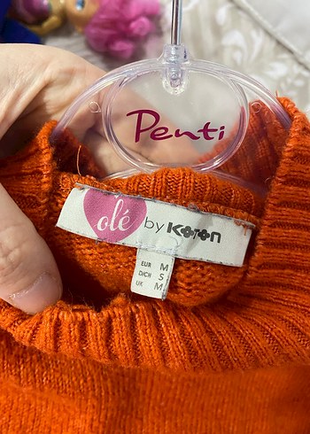 Turuncu Kadın Örme Yün Kazak - Görsel 3