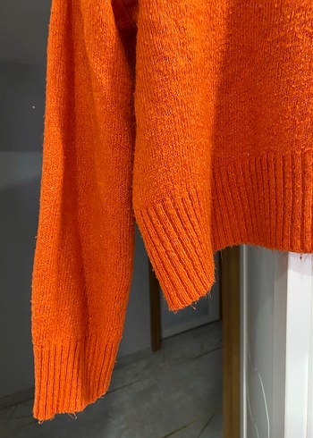 Turuncu Kadın Örme Yün Kazak - Görsel 2