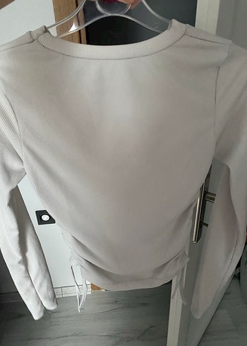 Kadın Uzun Kollu Büzgülü Beyaz bady - Görsel 4