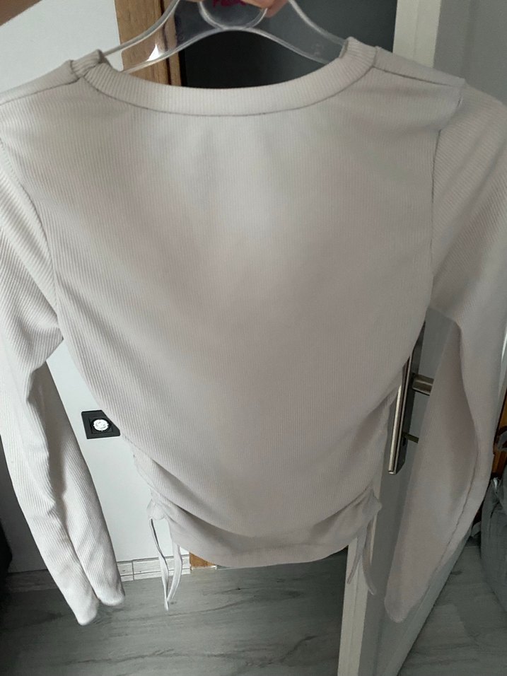 Kadın Uzun Kollu Büzgülü Beyaz bady - Görsel 4