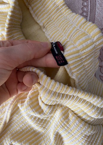 Çizgili cepli palazzo pantolon - Görsel 3