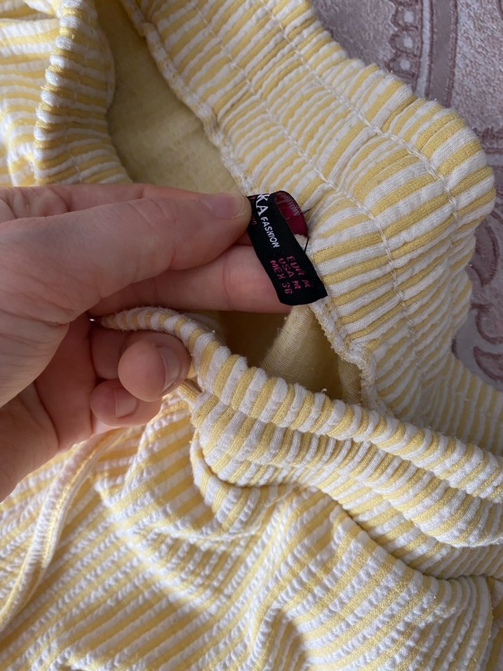 Çizgili cepli palazzo pantolon - Görsel 3