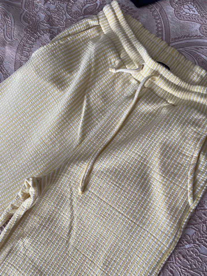 Çizgili cepli palazzo pantolon - Görsel 2