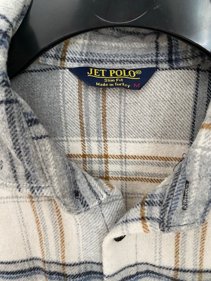 Kadın Gri Uzun Kollu Kareli Gömlek - Görsel 2