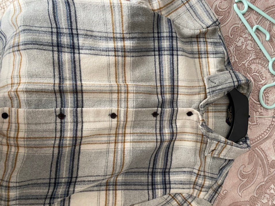 Kadın Gri Uzun Kollu Kareli Gömlek - Görsel 4