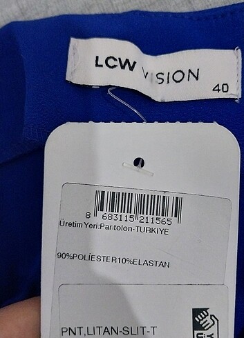 Lacivert etikeyli pantolon 40 beden paçası yırtmaçlı