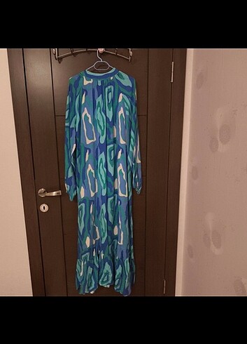 pamuklu  uzun elbise 1 beden - Görsel 2