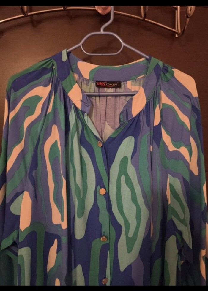 pamuklu  uzun elbise 1 beden - Görsel 4