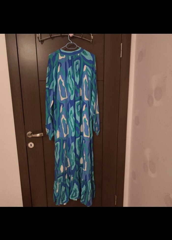 pamuklu  uzun elbise 1 beden - Görsel 2