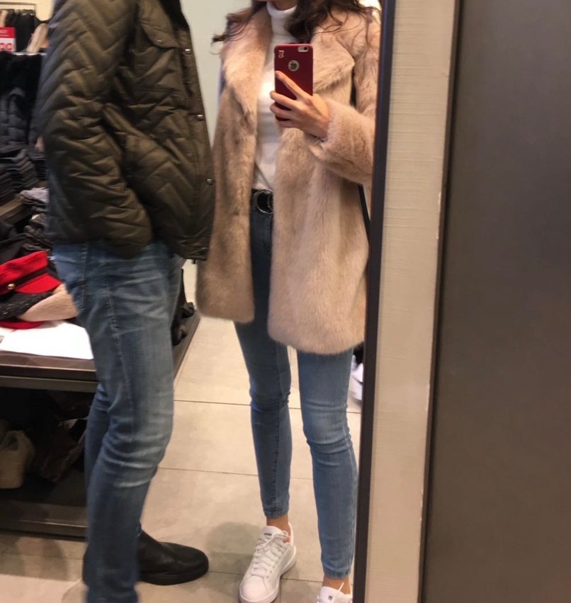 Pembe Midi Boy Suni Kürk Ceket - Görsel 2